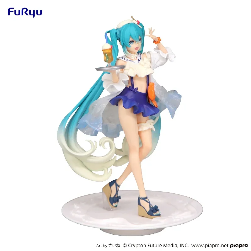 

Hatsune Miku Anime FuRyuVOCALOID Garage Kit Beautiful Girl Tropical fruit juice Character Model Desktop Ornament Gifts