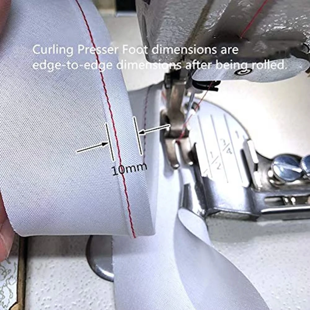 1Pc Flat Car Hem Pull Cylinder Lock Stitch Machine Curling Presser Foot A11 Industrial Sewing Machine Spare Parts Multiple sizes