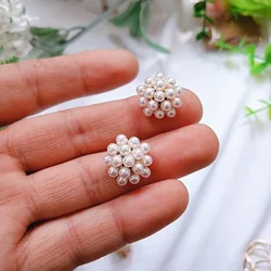 Korean Simple Temperament Imitation Pearl Small Earrings for Women Fashion Pearls Ear Clip Earrings Earclips Jewelry Accessories