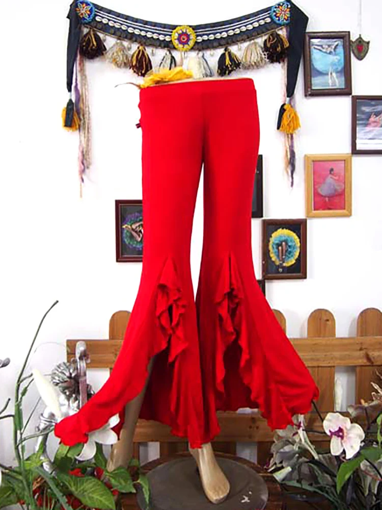 سراويل ضيقة للرقص الشرقي من القطن الليكرا مع يوجا قوطي منتفخ للنساء H930