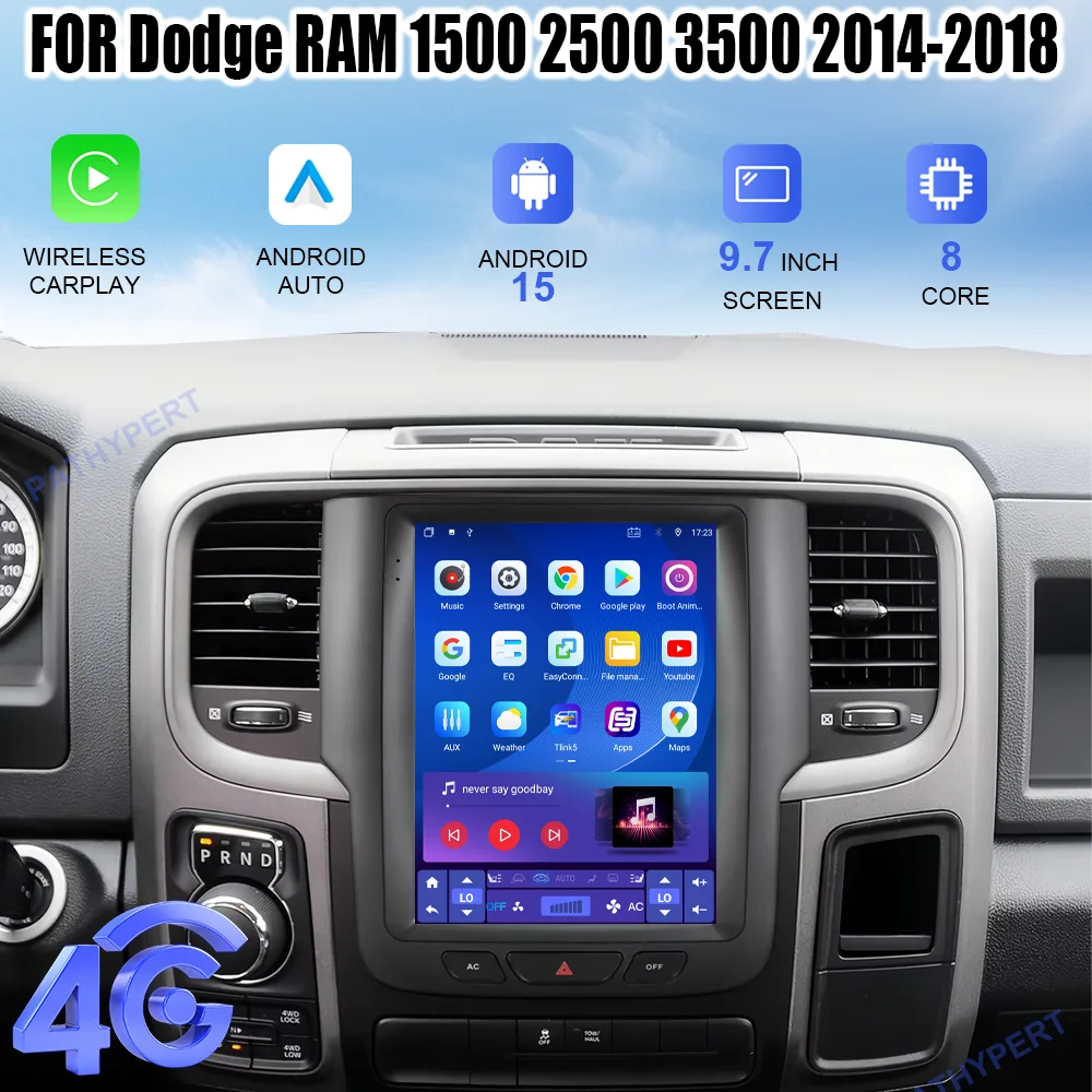 

Android 15 Radio Auto Bluetooth For Dodge RAM 1500 2500 3500 2014-2018 Car Multimedia Player GPS Navigation Stereo Head Unit DSP