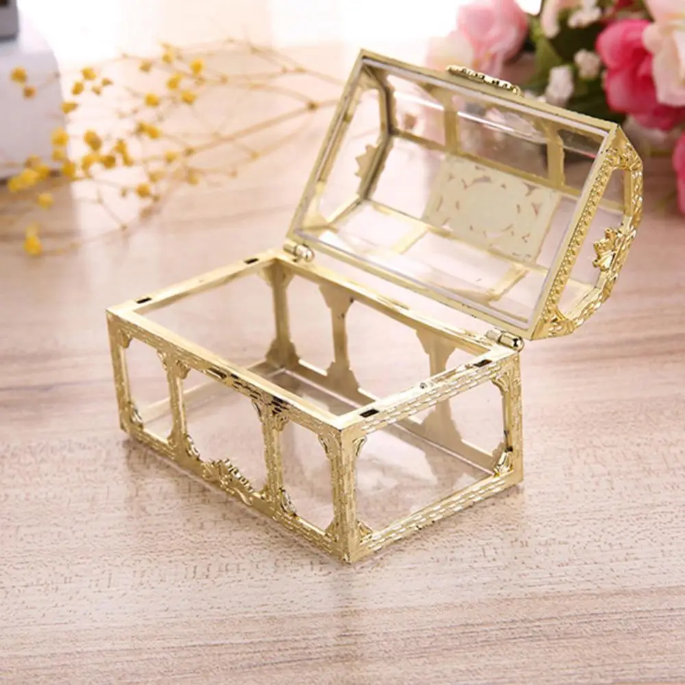 Jewelry Organizer Vintage Transparent Pirate Storage Box Candy Trinket Crystal Gem Trinket Box Earrings Jewelry Packaging Box