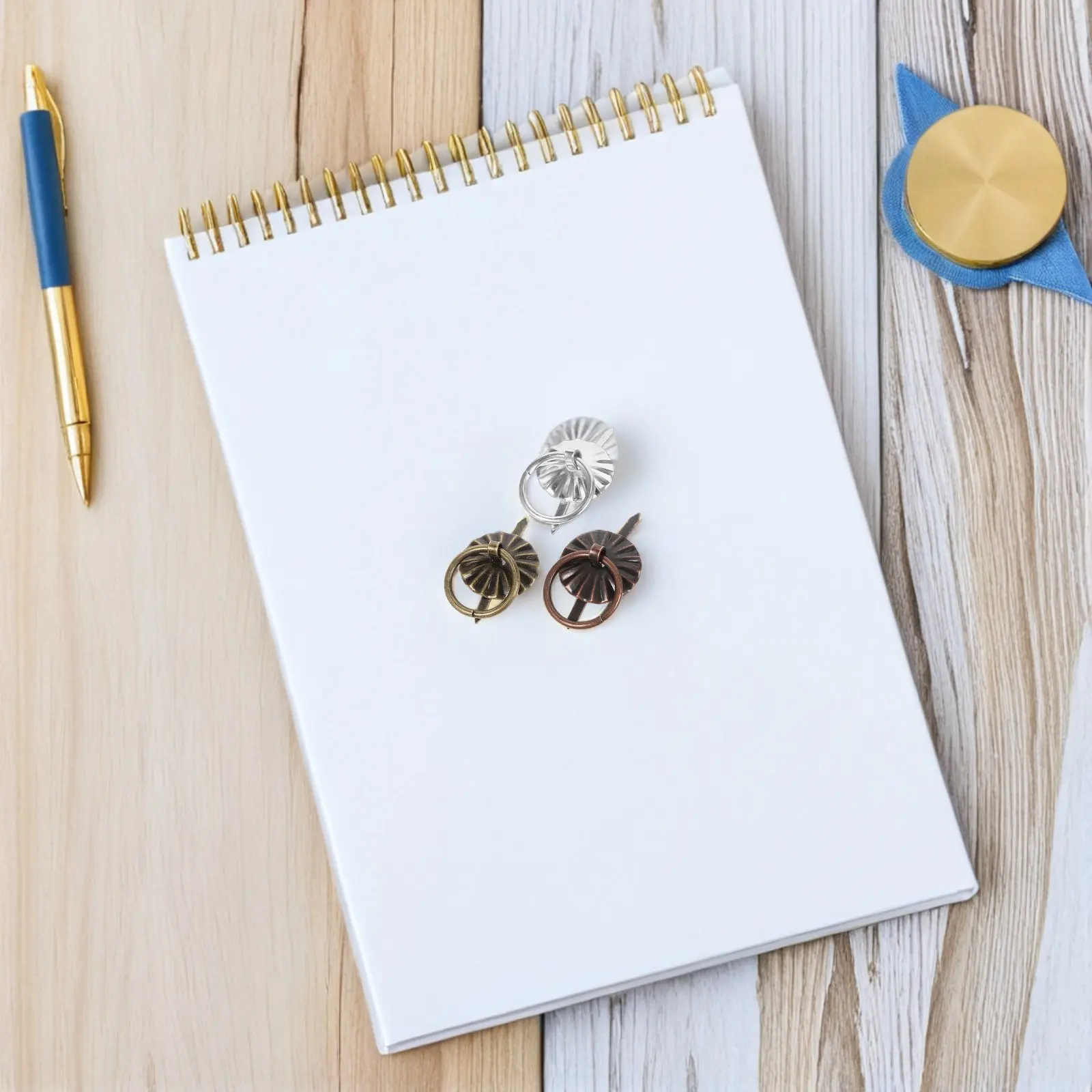 60Pcs Vintage Iron Ring Mini Drawer Pulls Retro Metal Handles for Furniture Cabinets Jewelry Boxes Home Decor Mini Drawer Knobs