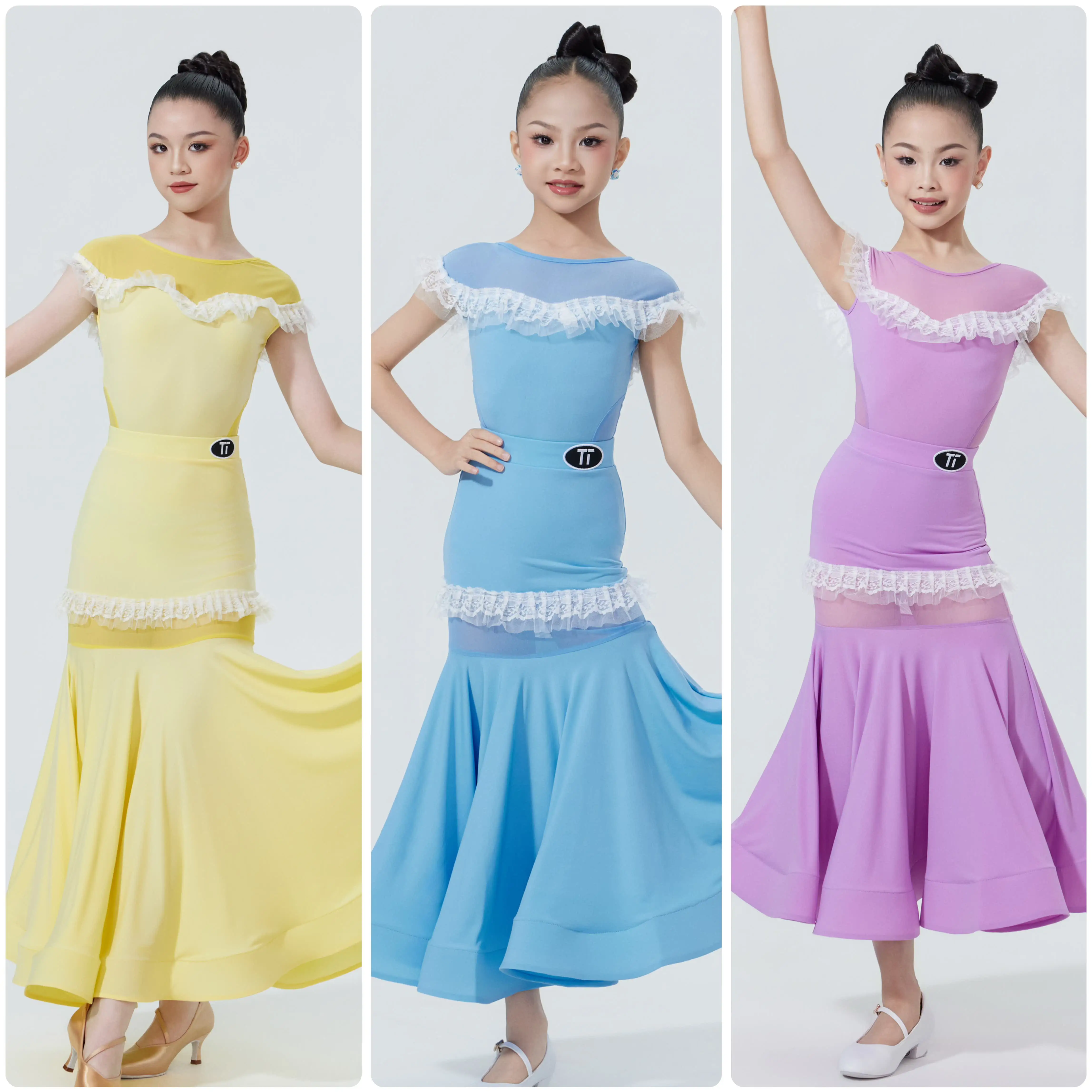 2026 Waltz Dance Costumes Modern Dance Ballroom Dance Performance Dress Girls Top Mesh Fishbone Big Swing Skirt Wear DN24197