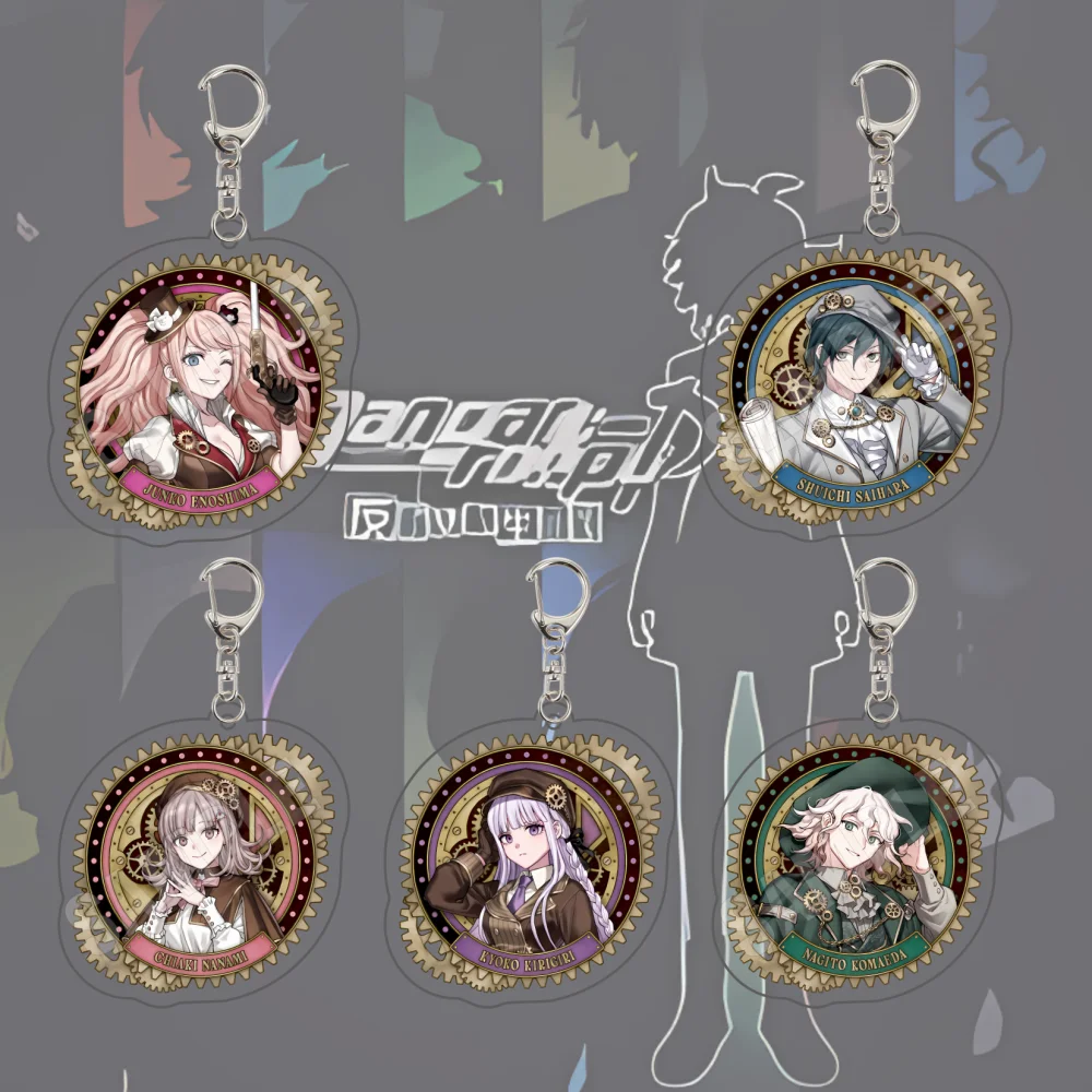 6CM Anime Danganronpa Steampunk Acrylic Keychain Junko Komaeda Bag Pendant Gift for Fans