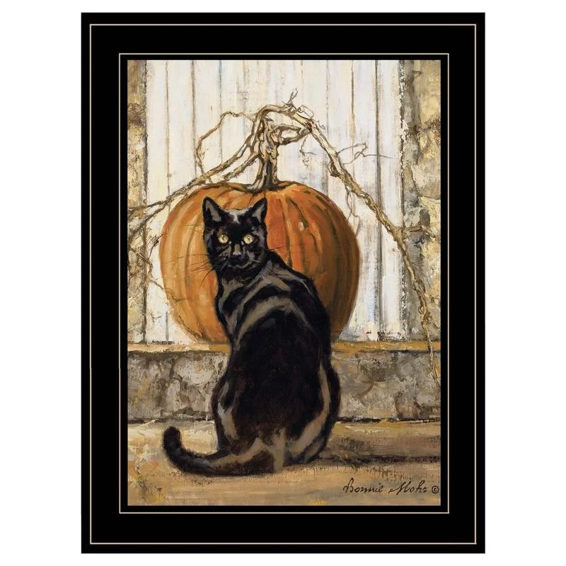 

Black Cat Framed Print, Black Frame Art, Modern Wall Decor