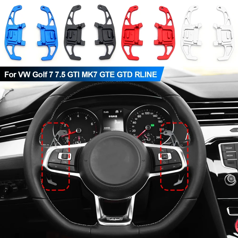 

For VW Golf 7 7.5 GTI MK7 GTE GTD RLINE Volkswage Polo Scirocco Jetta GLI Car Steering Wheel Paddle Shift Extend Shifter Sticker