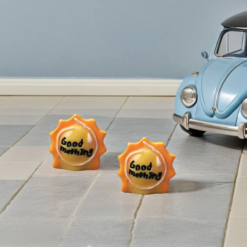 10 stks Miniatuur Zon Voor Poppenhuis Hars Strand Fee Tuin Cake Topper Micro Landschap Decoratie Potplanten Standbeeld Mini Zon