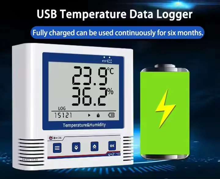 2025Smart Wireless Digital Display Reusable Cold Chain Fridge USB Temperature Data Logger.