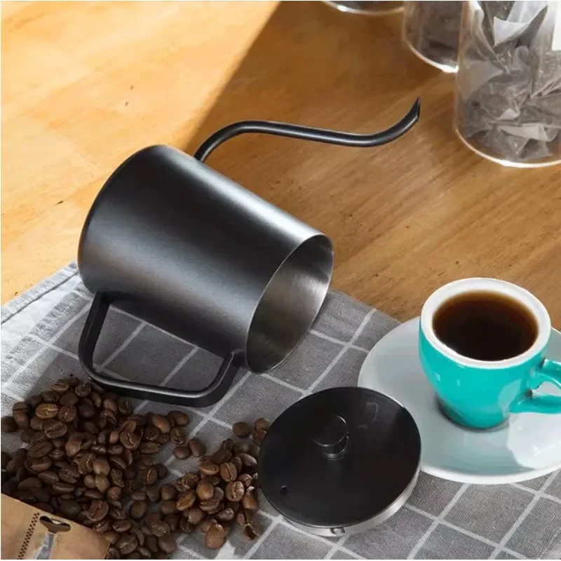 Wholesale Stainless Steel Gooseneck Kettle and Arabic Coffee Pot Set Black Coating Hand Poured for Drip Tea Office Use