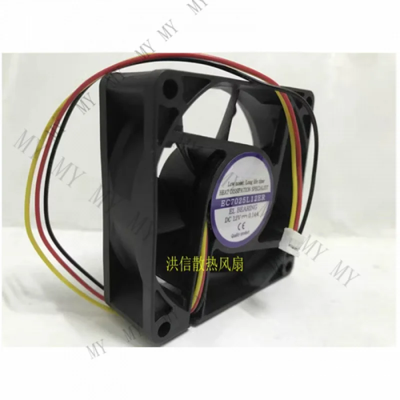

TT QTY1 for EVERCOOL EC7025L12ER DC12V 0.14A cooling fan 70*70*25mm 3-wire