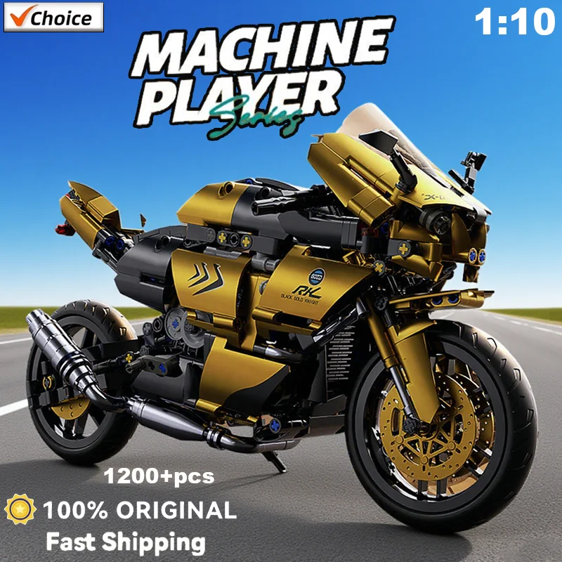 

2025 NEW Famous Motorcycle Building Blocks Set Super Motorbike Model Kit Technical Racing Toys for Boys Girls Kids Birthday Gift