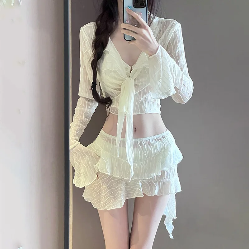 

High-quality Bikini Sexy Split Pure Color Vacation Hot Spring Swimsuit for Women 2025 New Купальник Женский