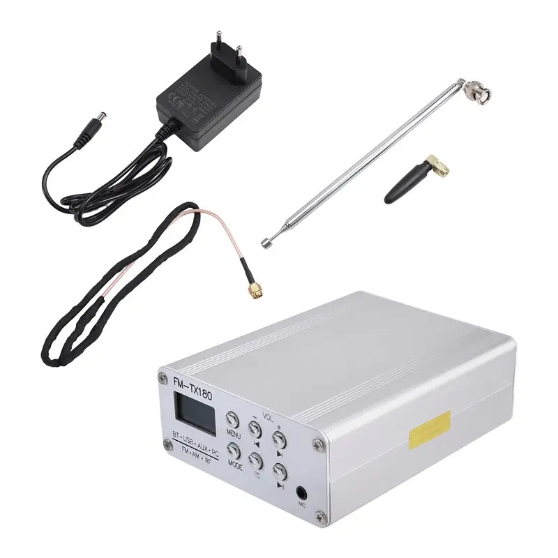 

ABUO-FM Transmitter Stereo Bluetooth Audio Wireless AM Medium Band FM Transmitter With AM Antenna EU Plug