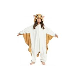 Crianças engraçado dos desenhos animados cosplay onesie bebê animal halloween pijamas meninos meninas bonito esquilo voador kigurumi