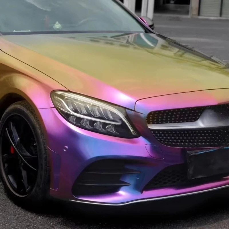 High Quality Chameleon Celestial Unicorn Car Wrap Tint Film Car Top Vinyl Wrap Blue Purple Green Silver