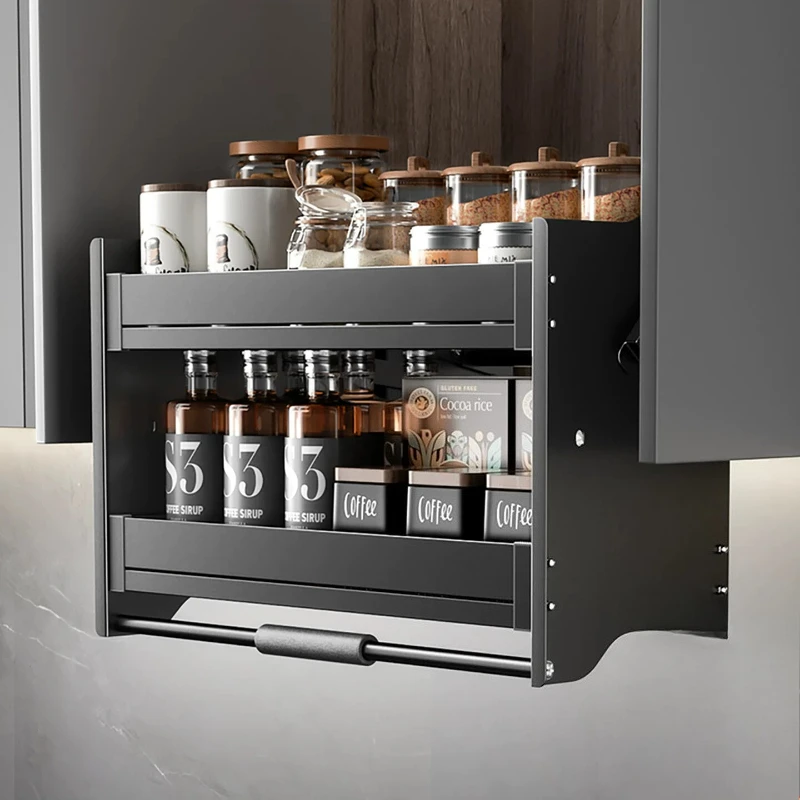 CX kitchen hanging cabinet lift basket cabinet up and down damping buffer door opening seasoning basket