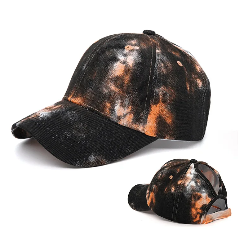 

New Fashion Women Tie Dye Cap Multicolor Irregular Print Baseball Cap Female Outdoor Streetwear Summer Caps Hats