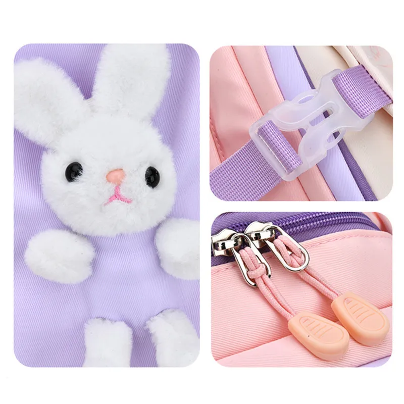 small backpack girls primary schoolbag cute women children gift satchel kawaii bookbag kids kindergarten student rabbit bagpack