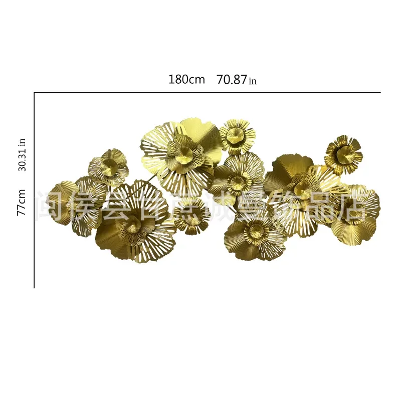 Gold Metal Wall Hanging Decoration Modern European Wrought Iron Pendant for Living Room Home Decor Artistic Wall Ornament