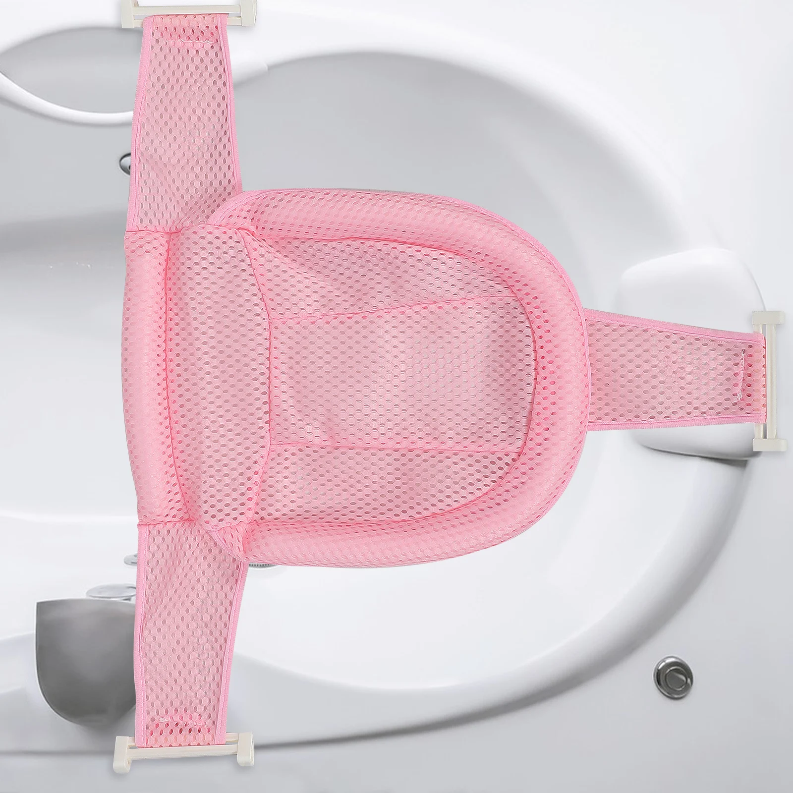 

Baby Bath Seat Bathing Net Bag Support Portable Infant Shower Mesh Pink Newborn