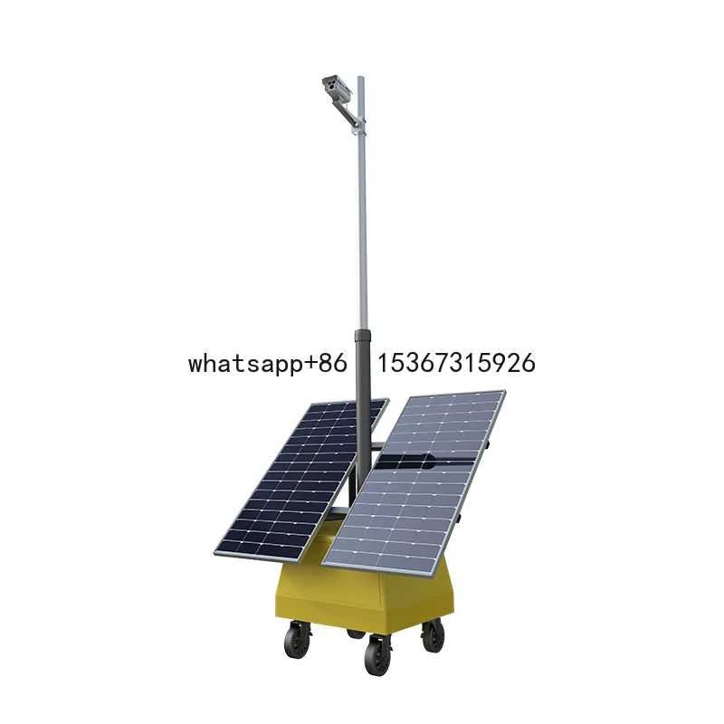 

AC output Rating Gel Battery Solar Trailer Tower Mobile Solar Powered Surveillance Trailer