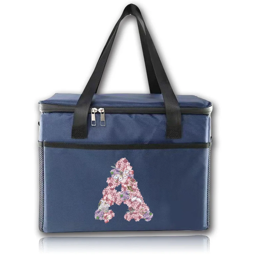 Cooler Bags Food Storage Boxes Waterproof Bag Hygiene-Friendly for Student Fashion Picnic Storage Box Rose Flower Letter Series