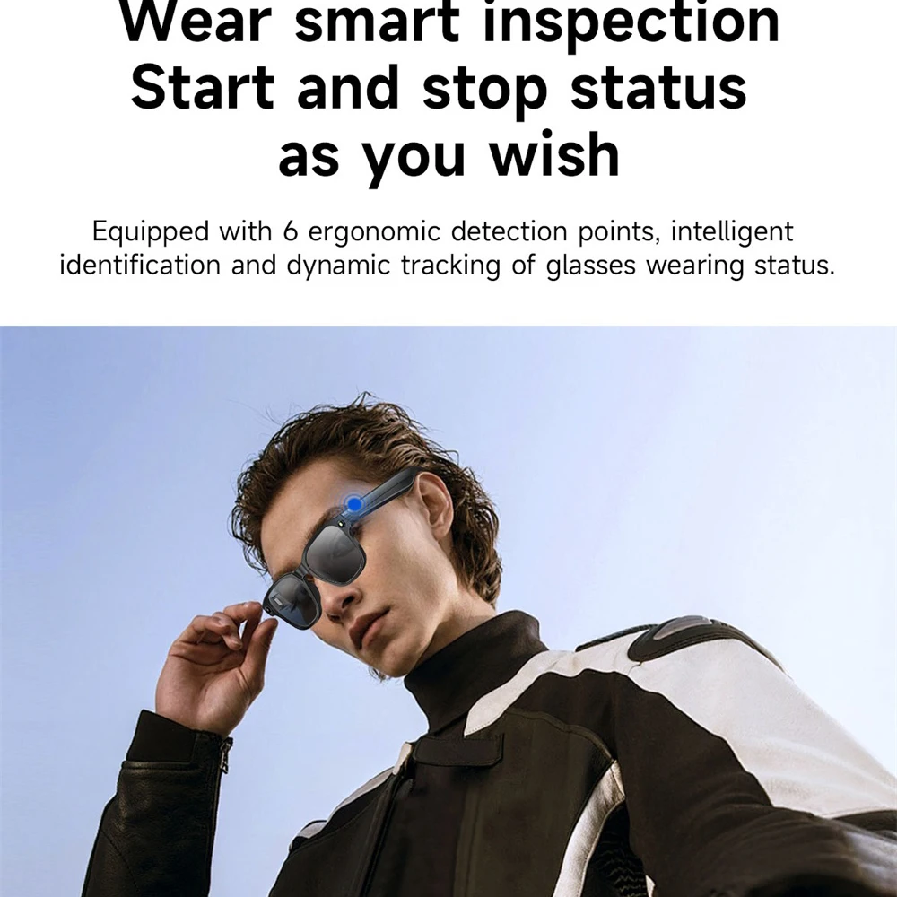 Intelligent Glasses 800W Video Shooting Anti Shake Smart AI Object Recognition Real-Time Wi-Fi + Bluetooth Transmission 270mAh