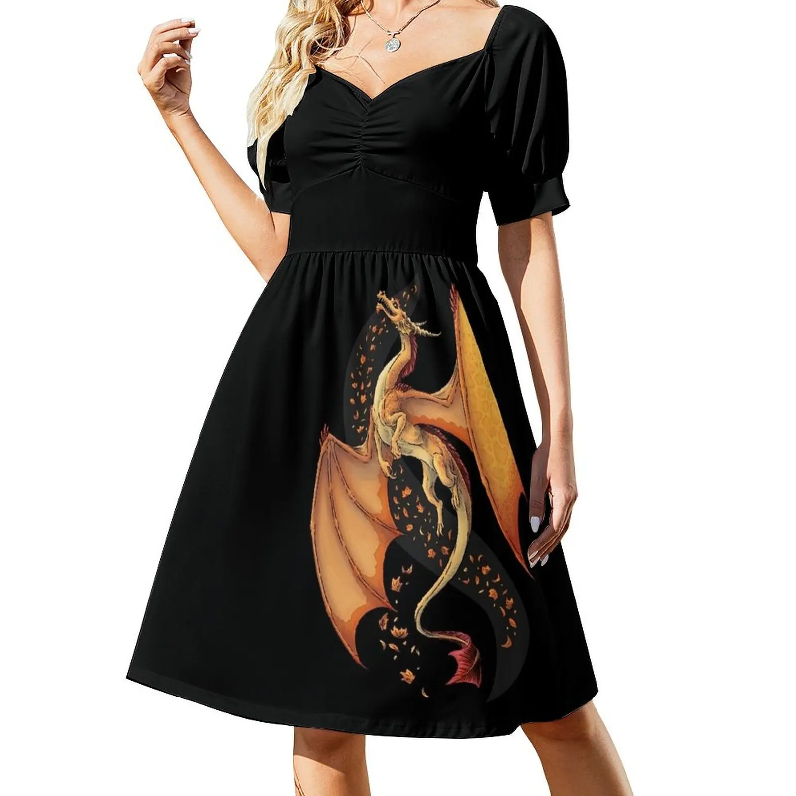 

Dragon of Autumn Short Sleeved Dress women's fashion dresses dress for women 2025 luxury evening dress woman for wedding