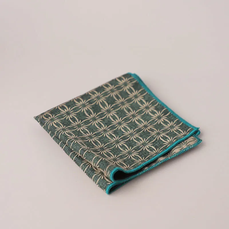 23 سنتيمتر خمر الفرنسية الأزهار مخطط البني جيب مربع أنيق البوليستر لينة منديل بدلة الزفاف اكسسوارات Cravat منشفة