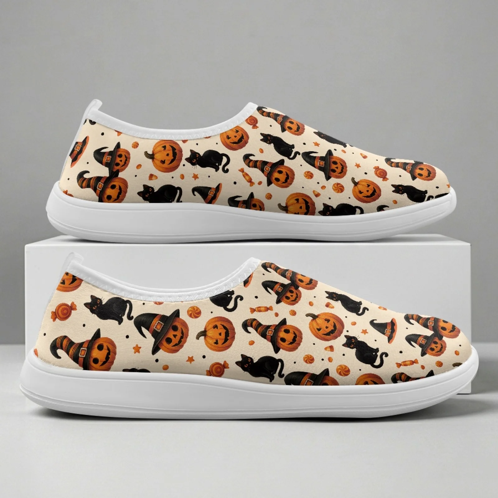 XIXIRIMIDO Chaussures à enfiler à bout large pour femmes, Chaussures d'infirmière, Baskets pour hommes, Chaussures décontractées, Zapatillas de Mujer, Tenis Feminino, Halloween