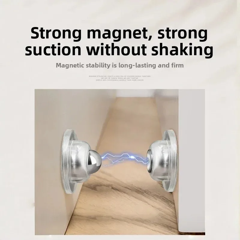 Parada de Porta Magnética Forte Curta Anti Colisão à Prova de Vento Parada de Porta Doméstica Sem Perfuração Silenciosa Sucção de Silicone