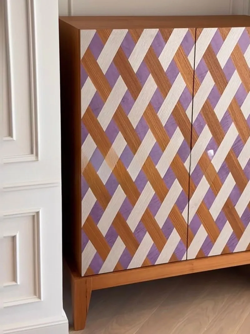 خزانة طلاء نموذجية للغرفة، خزانة ديكور بسيطة من الخشب الصلب، خزانة جانبية لتناول الطعام، خزانة غرفة المعيشة #3