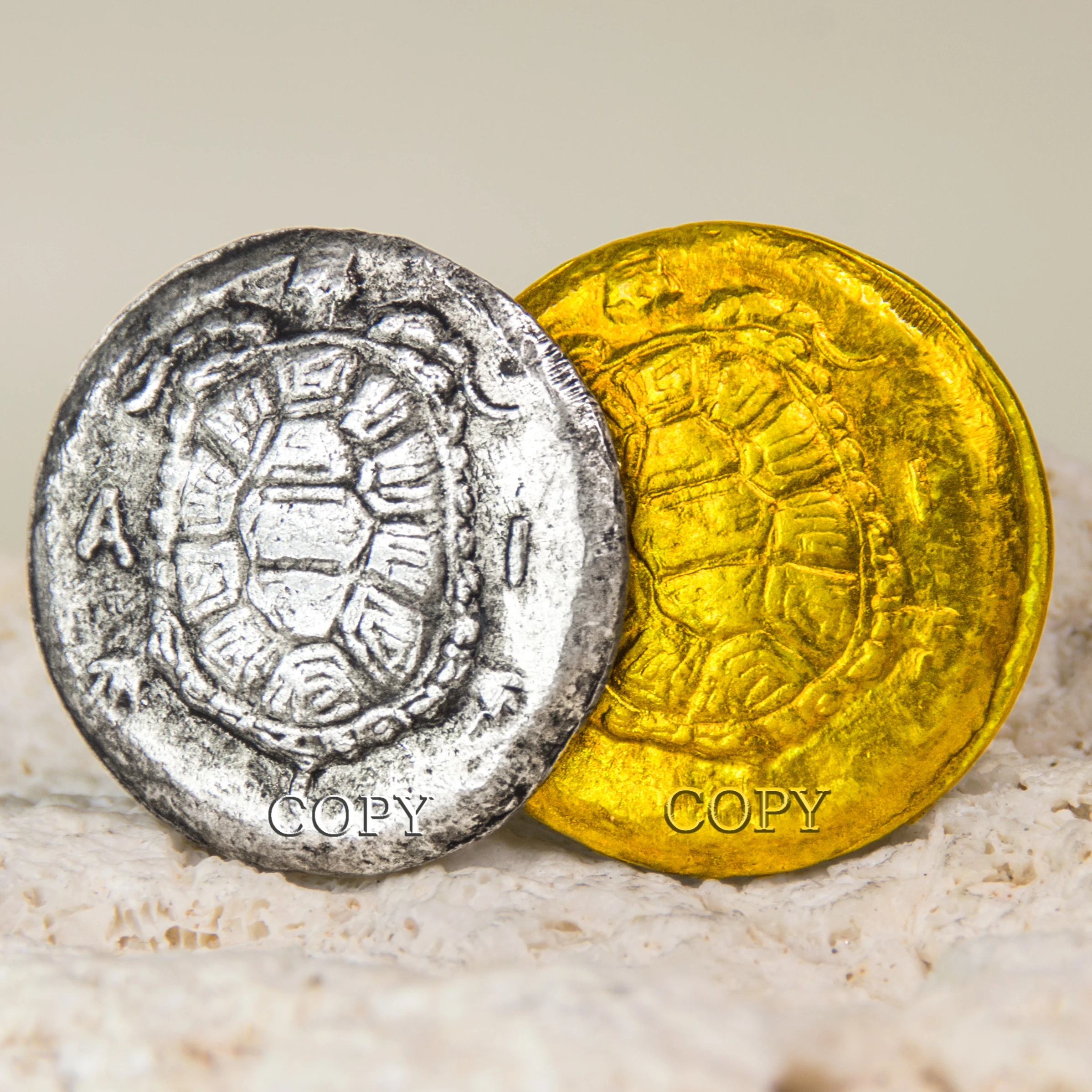 

Ancient Greek Gold Coins Antique COPY Commemorative Egina City State Eastern Europe Tortoise Handicrafts Decorations Rome
