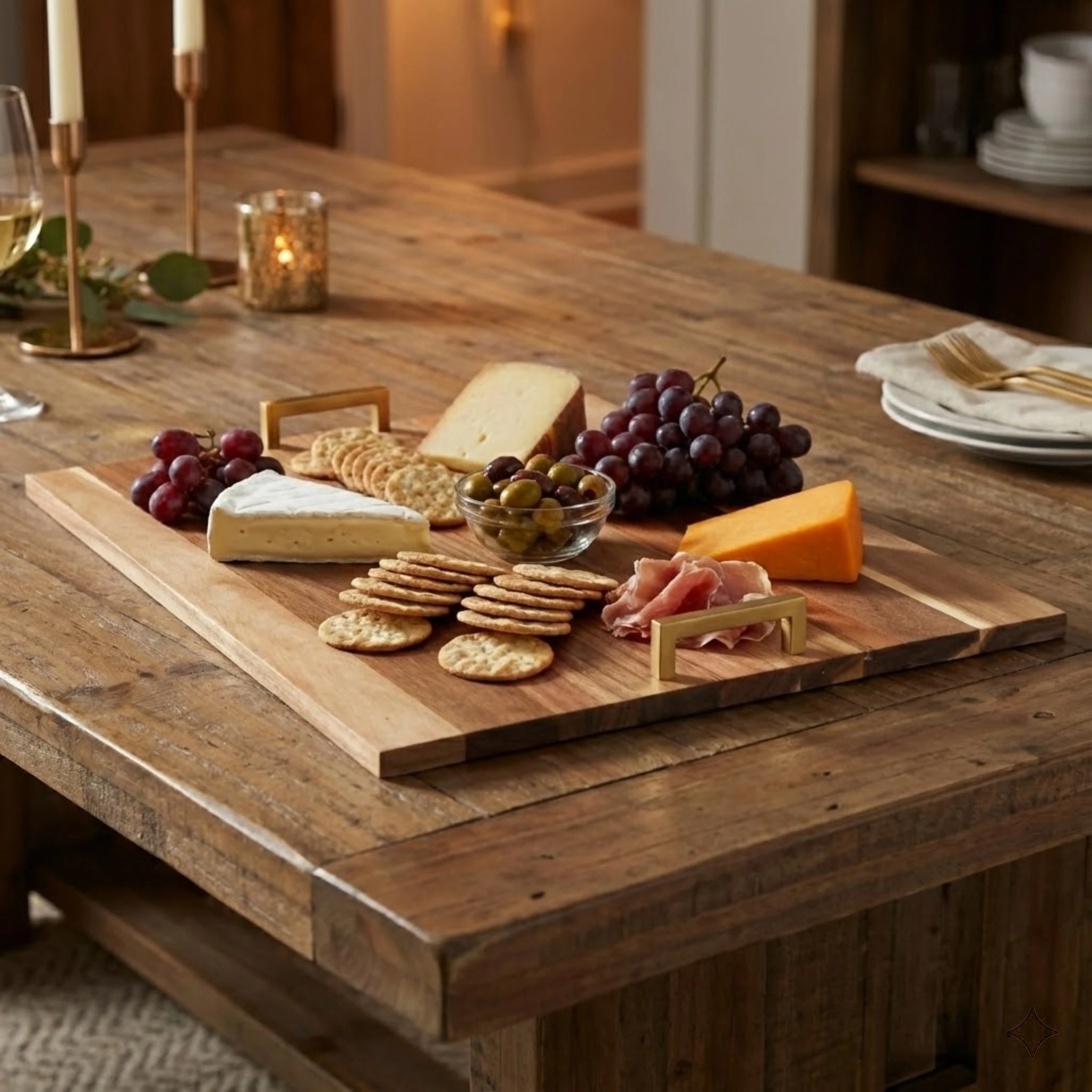 

Acacia Wood Stove Top Cover for Gas and Electric Range Extra Large Noodle Board With Handles