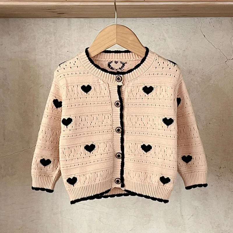 2024 New Autumn Baby Girl Clothing Infant Baby Girls Knitting Cardigan Long Sleeve Cardigan Coat Newborn Baby Girls Sweater Coat