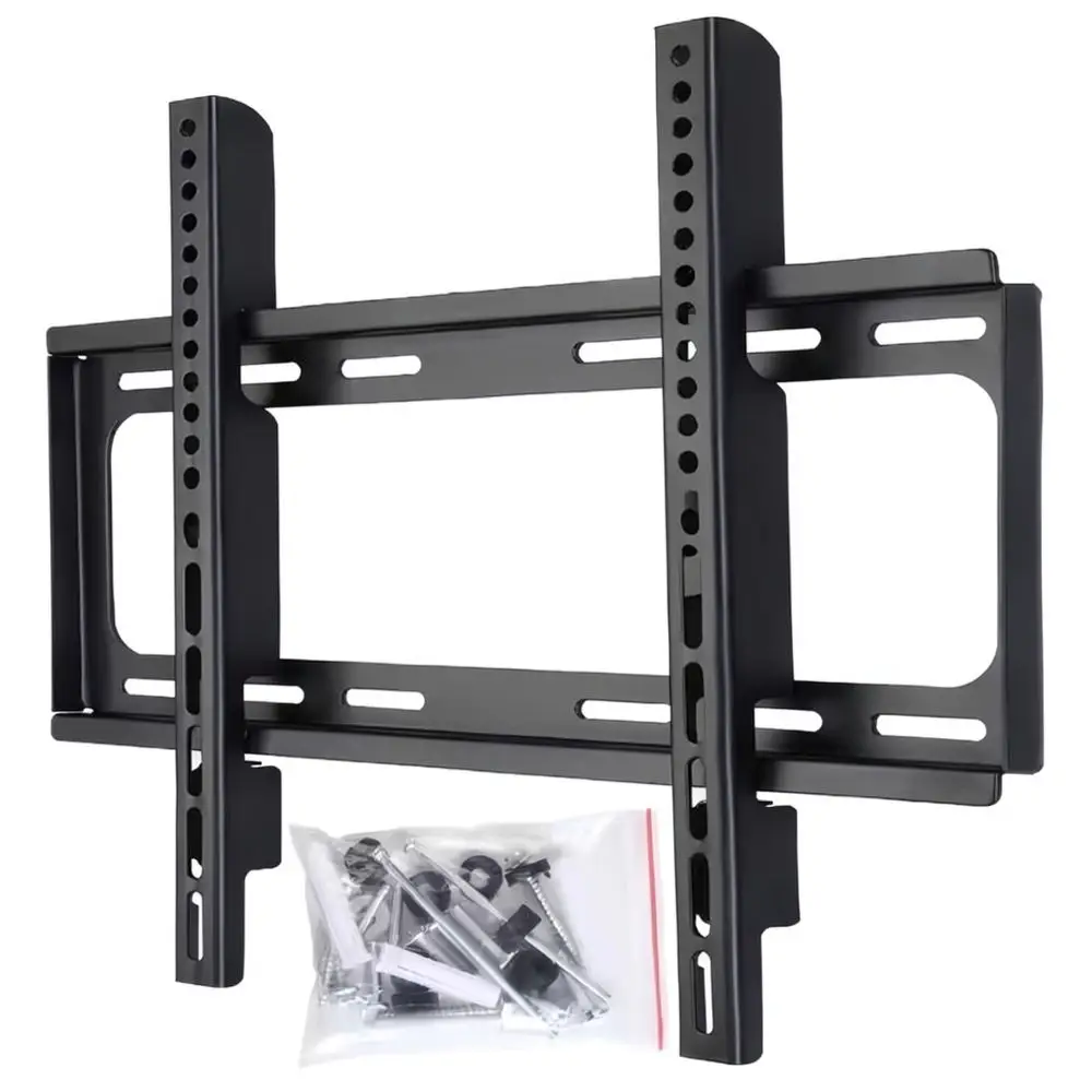 Universal Flat Screen Wall Mount Bracket For 26 To 65 Inch LED LCD TV Slim Profile Durable Steel Support Rack Home Office