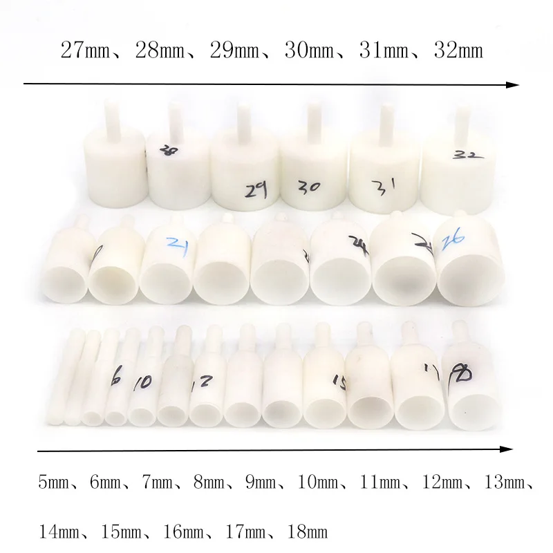 6~30mm White Nylon Pit Bead Holder For Ball-shaped Jade Amber Sandpaper Polishing
