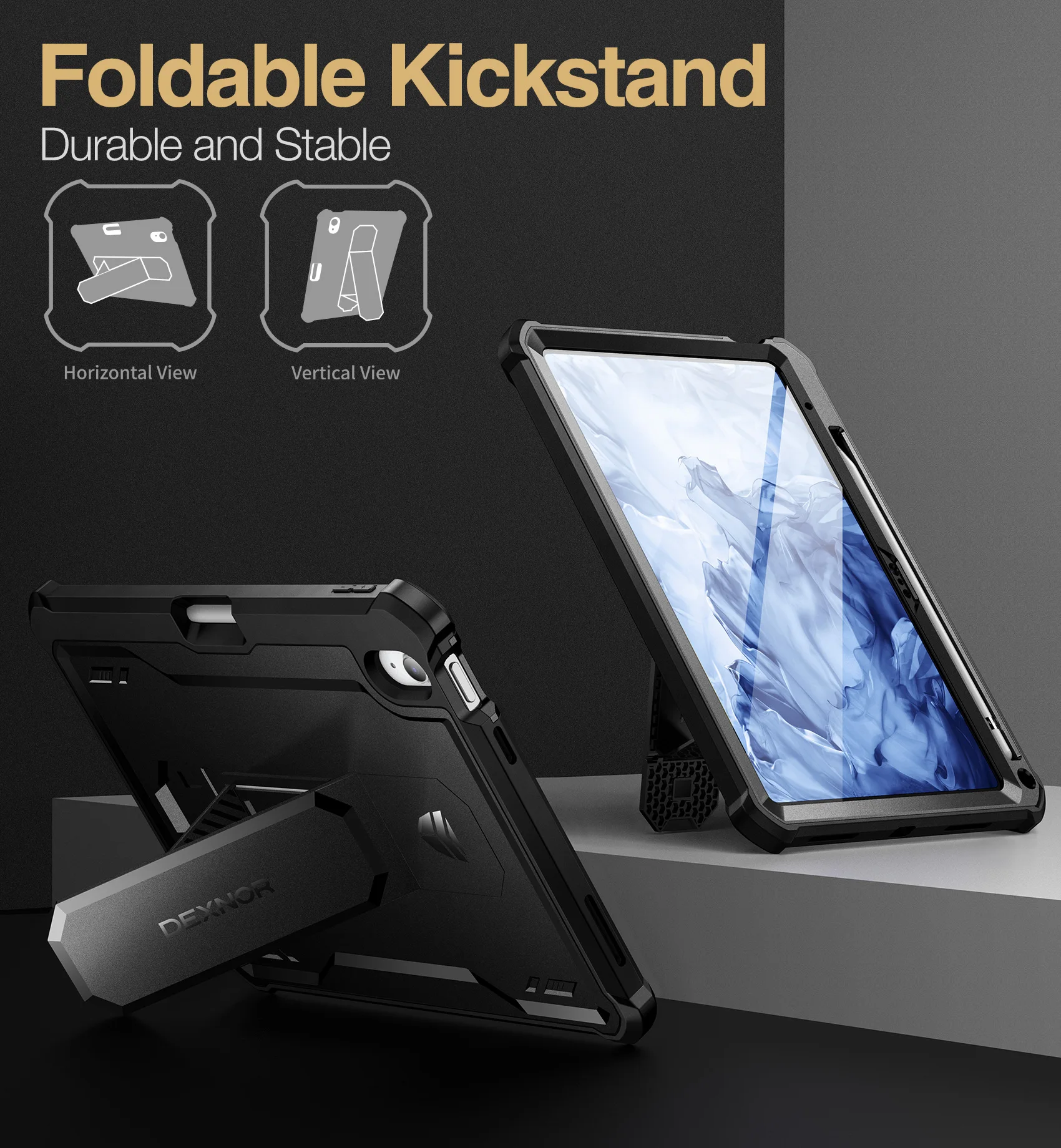 For iPad 11 iPad 10th Generation Gen Case 10.9 inch 2022 with Pencil Holder Full Body Protective Cover Built-in Screen Protector