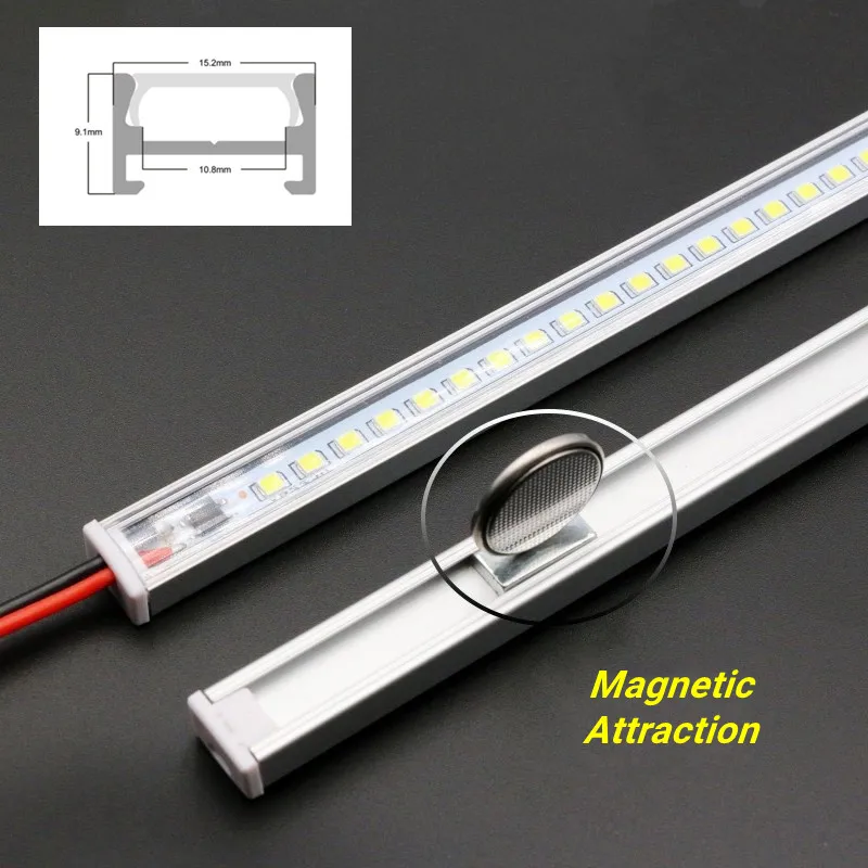 

Magnetic Led Aluminum Profile LED Bar Light Industrial Shelf Lighting Linear Channel Simple Installation Kitchen Cabinet Lamps