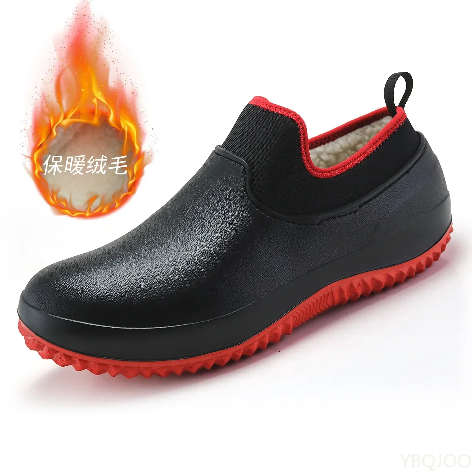 

Mens Kitchen Working Shoes Non-slip Waterproof Chef Shoes Casual Unisex Work Water Rain Cotton Boots Plus Size