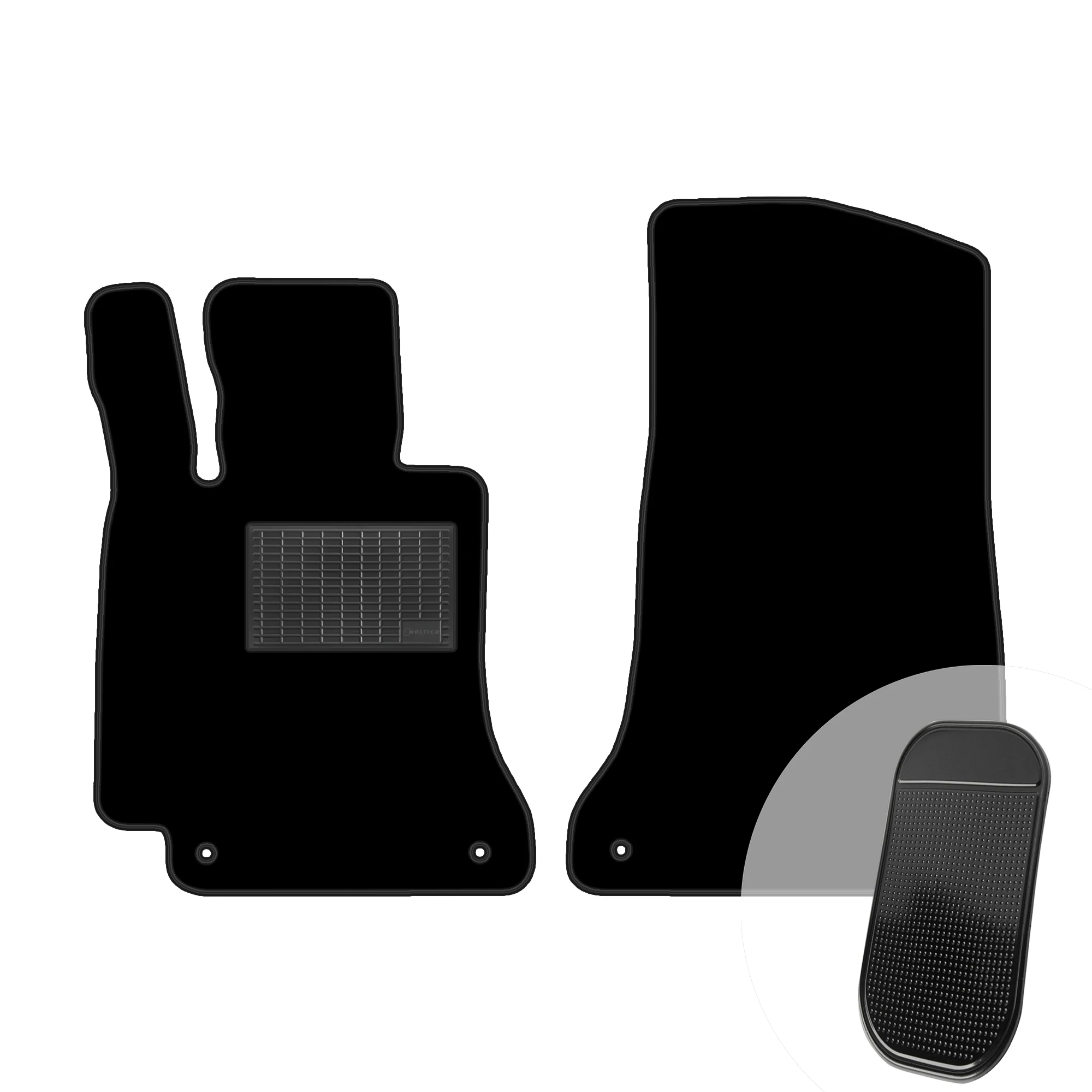 Veloursmatten Przody Zwart voor Mercedes C-Klasse W205 2014-2021