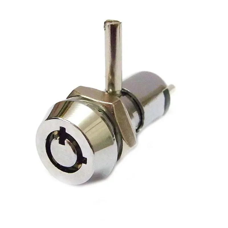 High Quality 4 Pins 12MM Brass Key Switch Lock with cam mini Dual Functioned Electronic Switch cam Lock for Car-DVD  1pc