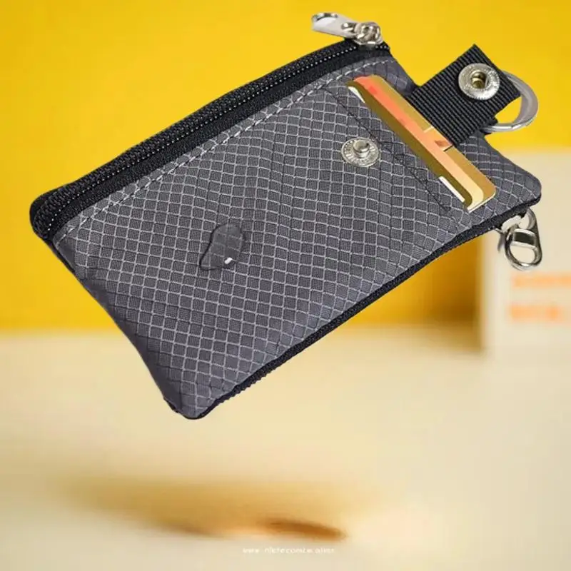 

Badge Holder With ID Window Small Wallet Waterproof Anti-Theft Travel Keychain Wallet Men Women Slim Zip Card Lanyard Wallet