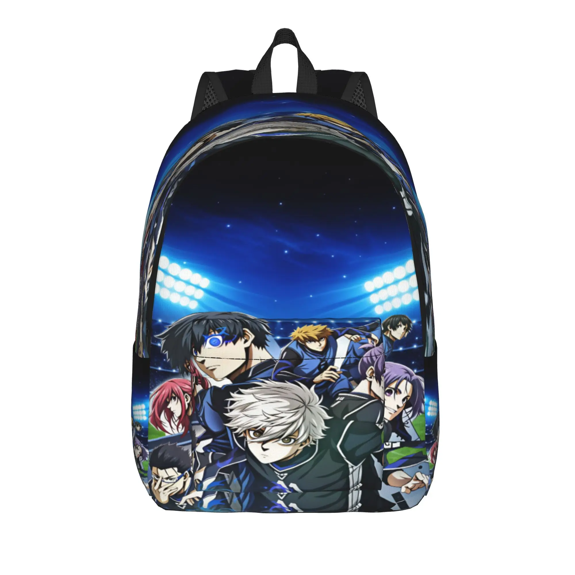 Anime Blue Locks Backpack Male  Large Backpacks Polyester Pretty High School Bags Travel Design Rucksack