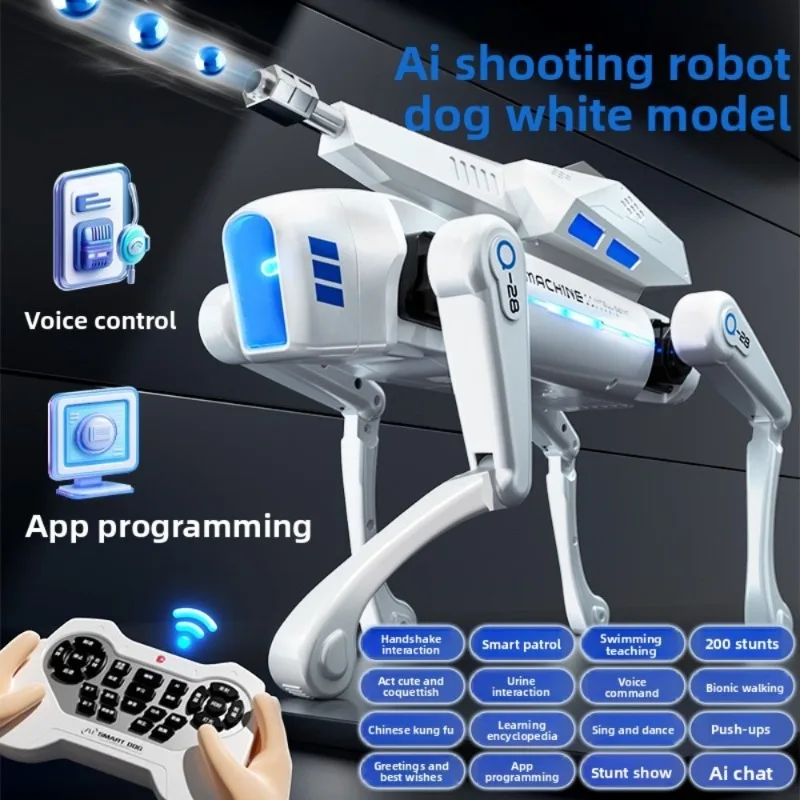 หุ่นยนต์สุนัขอัจฉริยะ AI รุ่นใหม่ - ของเล่นควบคุมระยะไกลแบบไฟฟ้า พร้อมการตั้งโปรแกรมด้วยมือ ของขวัญสำหรับเด็กผู้ชาย
