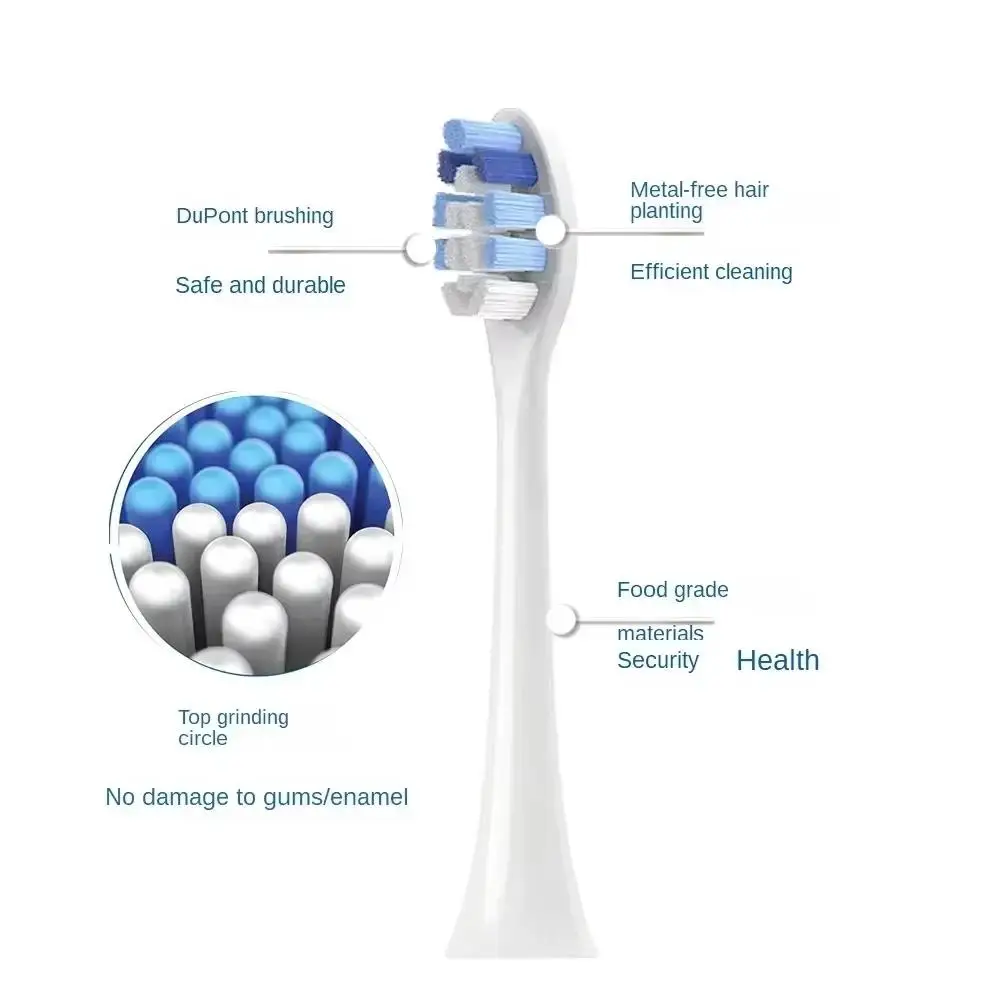 Replacement Toothbrush Heads for FELFRI FTB-002/FTB002/FTB-001 Electric Toothbrush Bristles Sealed Packaging Replace Nozzle