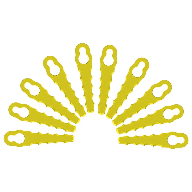 Lâminas de plástico de 10 unidades para cabeças serrilhadas de lâmina dupla – adequadas para aparadores de borda Rac155 e Rac157-Rac158 e lâmina