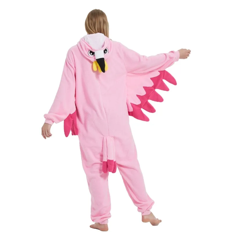 Zipper Flamingo Cosplay Costume Christms Cartoon Onesies Costume Women Adults Kids Halloween  Kigurumi Anime Mascot For Party view 5