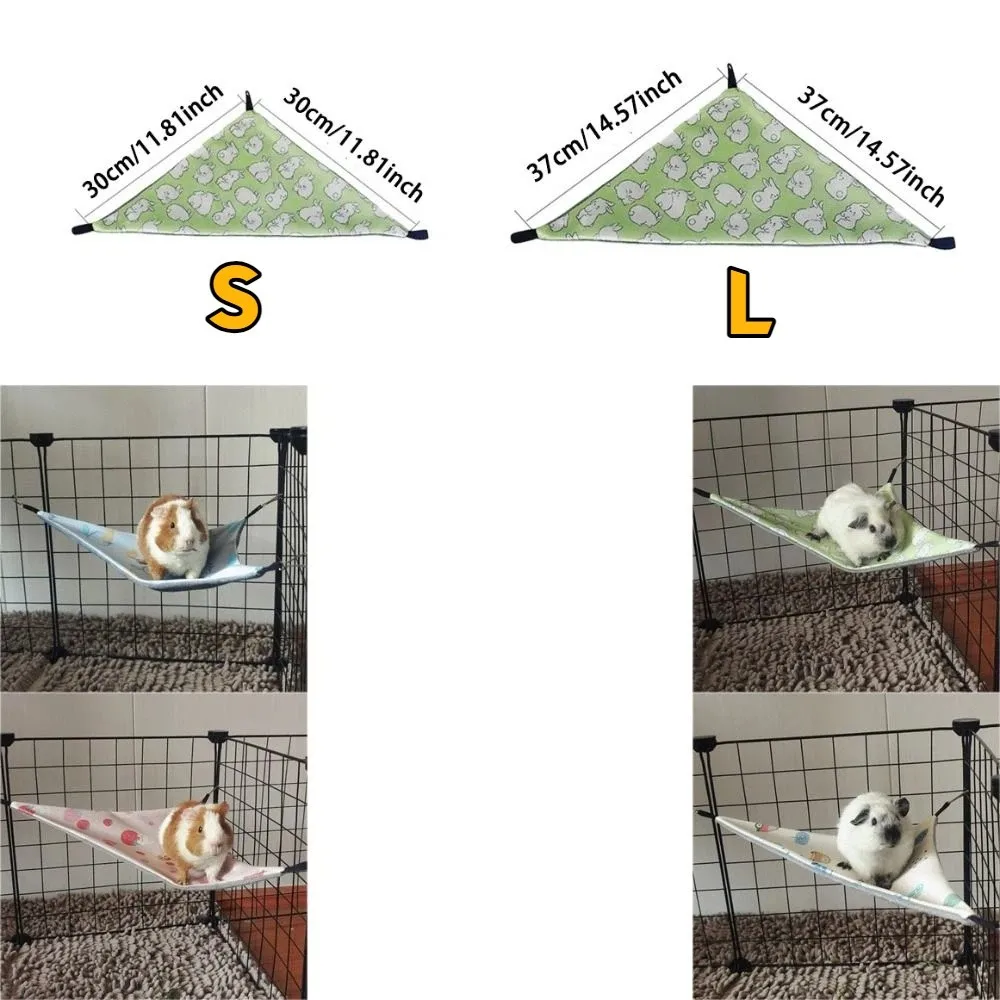 Ice Silk Hamster Triangle Hammock Skin-Friendly Double-sided Cooling Hanging Bed Breathable Comfortable Pet Hammock Nest Habitat view 6